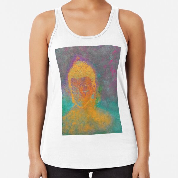 Buddha Girl Painting By Concetta Ellis Racerback Tank Top