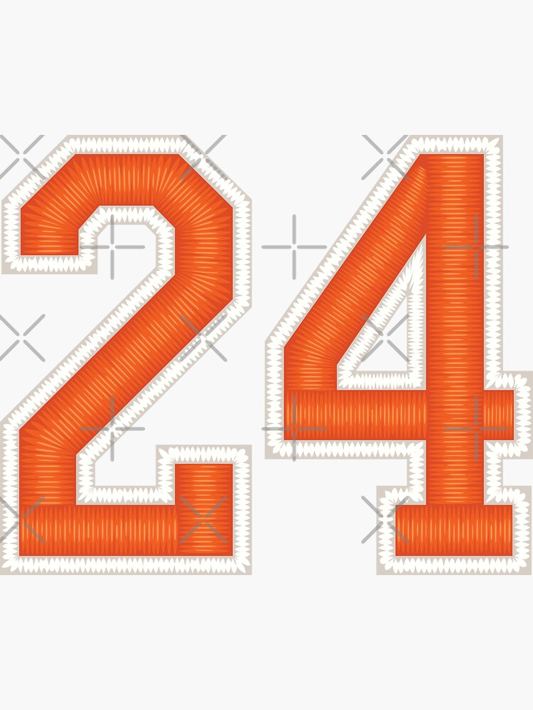 "Sports Number 24 Jersey twentyfour Orange" Sticker for Sale by elhefe