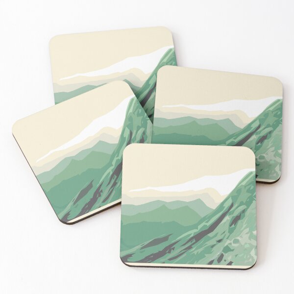 Item preview, Summer landscape outdoor pastel illustration - mountains designed and sold by MadandMean.