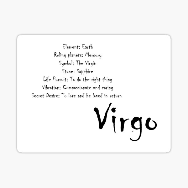 Item preview, Virgo Traits designed and sold by CrankyOldDude.