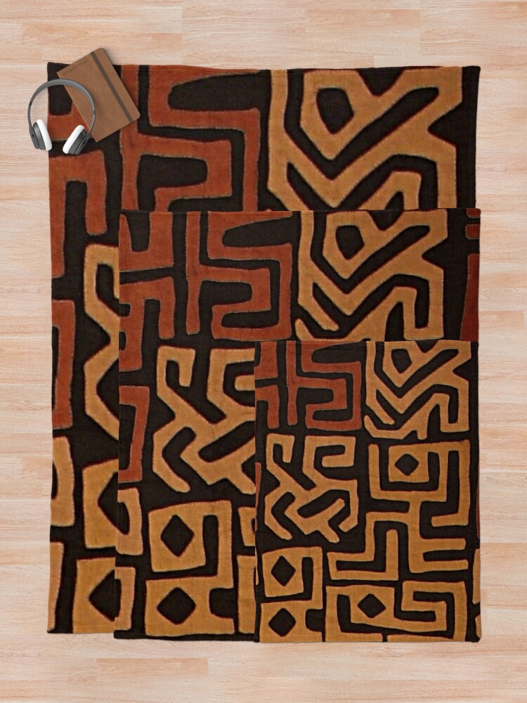 Alternate view of  African mudcloth pattern Throw Blanket