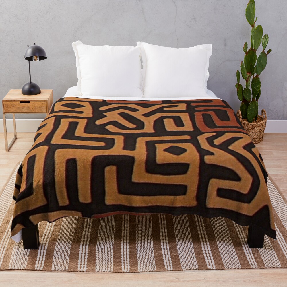 African mudcloth pattern Throw Blanket