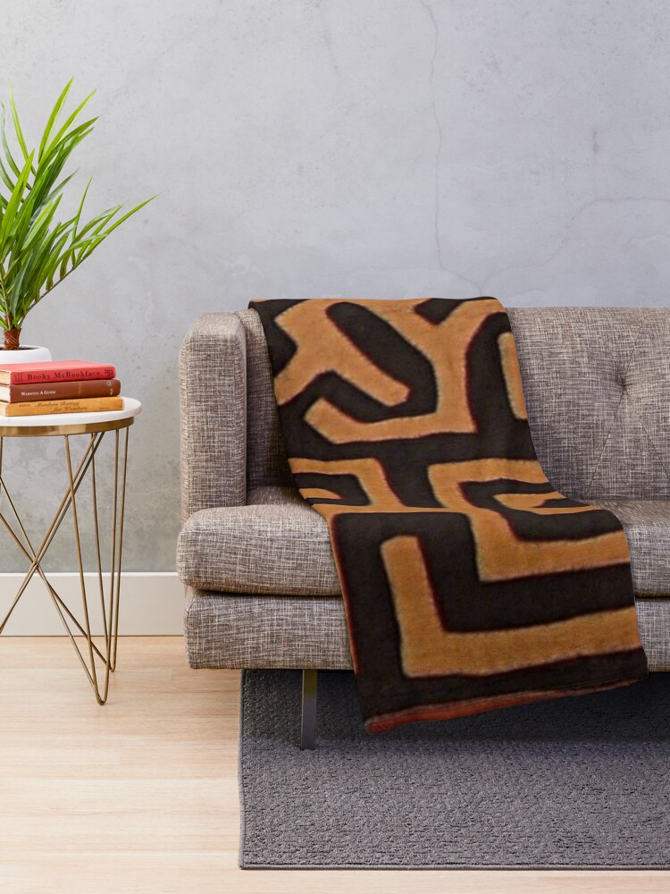Alternate view of African mudcloth pattern Throw Blanket