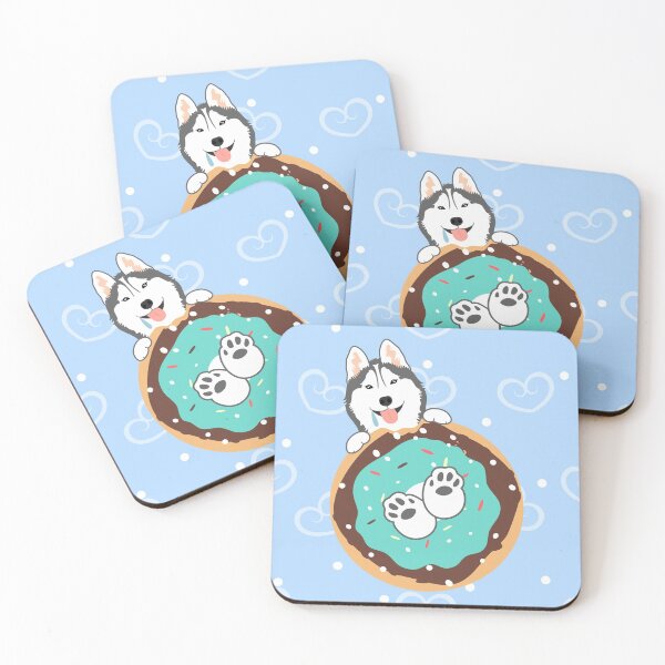 Item preview, Love Siberian Husky Dog and Donut designed and sold by Lulupainting.