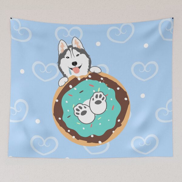 Item preview, Love Siberian Husky Dog and Donut designed and sold by Lulupainting.