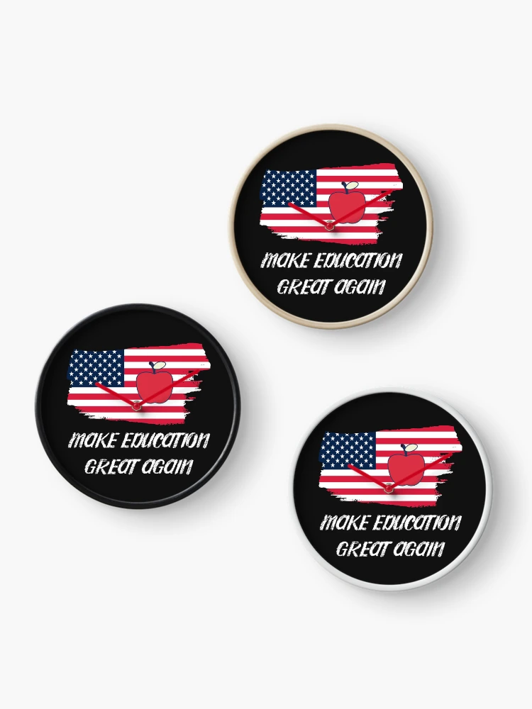 Thumbnail 3 of 4, Clock, Make Education Great Again designed and sold by DesignsofNote.