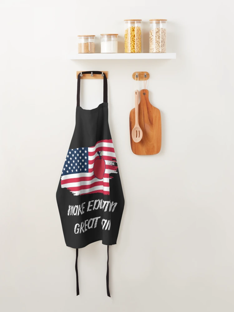 Thumbnail 4 of 6, Apron, Make Education Great Again  designed and sold by DesignsofNote.