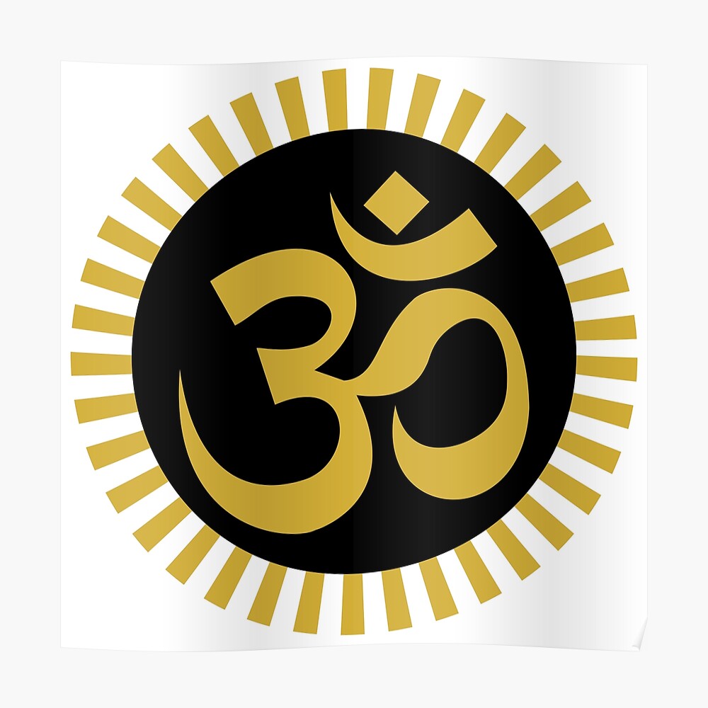 Golden Aum 3D Design Aum Symbol Sticker TeePublic