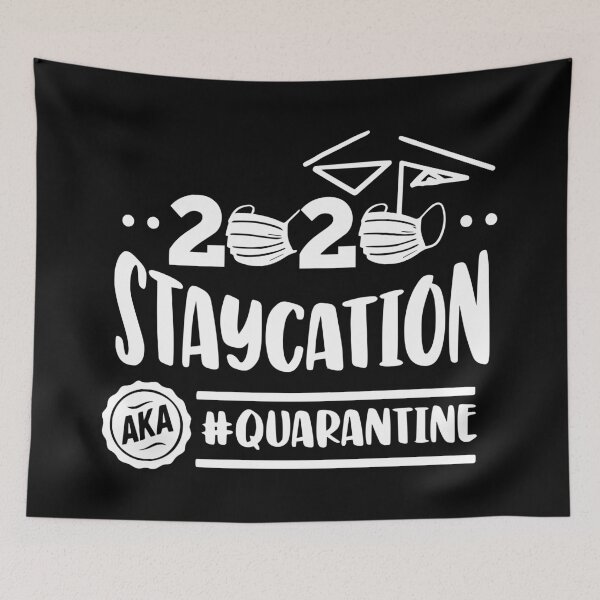 Item preview, Staycation AKA Quarantine (white version) designed and sold by kickwear-com.
