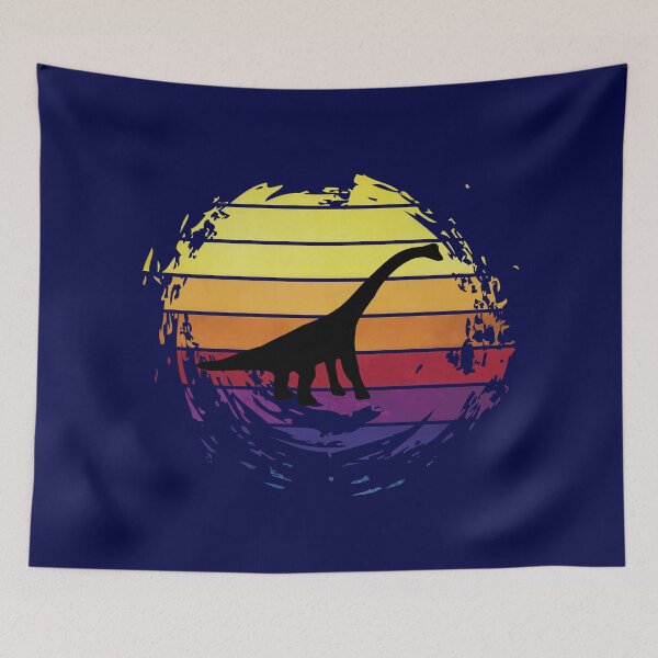 Item preview, Dinosaur brachiosaurus animal on retrostyle retro background designed and sold by ChatterFox.