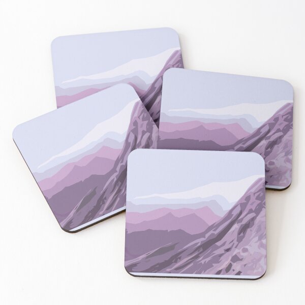 Item preview, Landscape Outdoor Mountains Purple Pastel Illustration - Nature designed and sold by MadandMean.