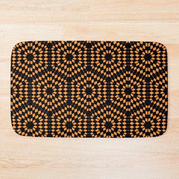 Item preview, Hexagon Checkboard Pattern - Black and Orange Monochrome designed and sold by NoMatterLab.