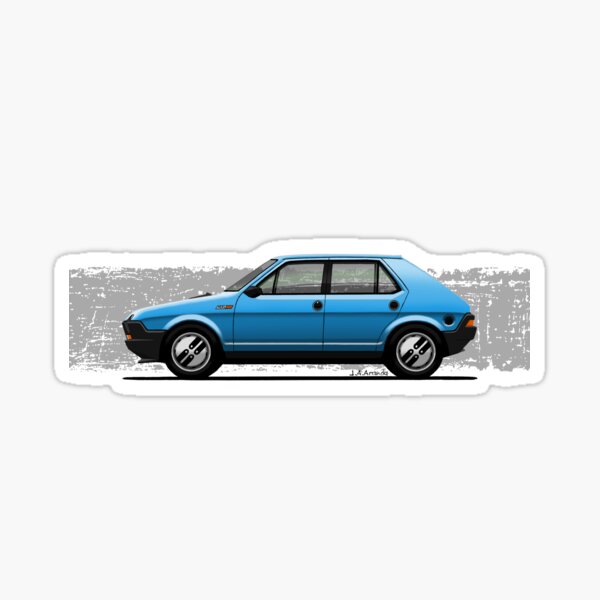 Item preview, My drawing of the Italian car in blue color designed and sold by designjaag.