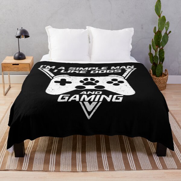 Item preview, I'M A SIMPLE MAN I LIKE DOGS AND GAMING, FUNNY GAMER DOG LOVER designed and sold by TheFirstOne.