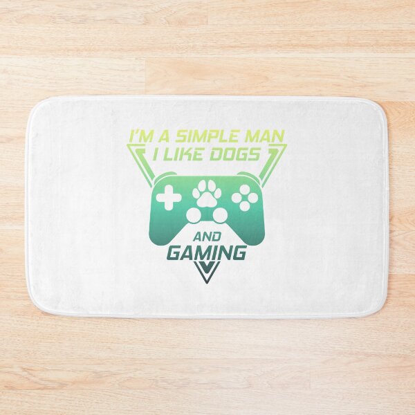 Item preview, I'M A SIMPLE MAN I LIKE DOGS AND GAMING, FUNNY GAMER DOG LOVER designed and sold by TheFirstOne.