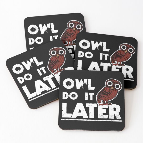Item preview, I'll do it later - procrastination owl designed and sold by Happy Puppy Print On Demand.