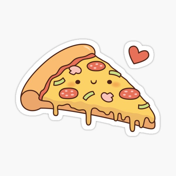 Cute Pizza Love Doodle Sticker for Sale by rustydoodle