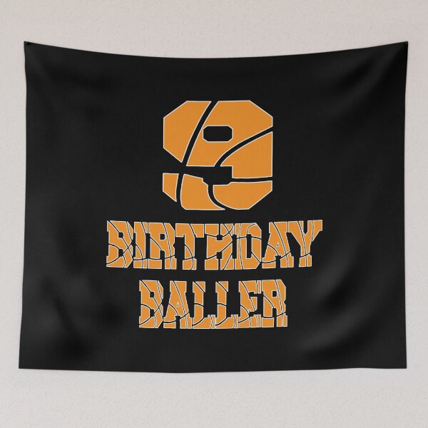 Item preview, 9th Birthday Baller Boy 9 Years Old Basketball Themed Party print designed and sold by Grabitees.