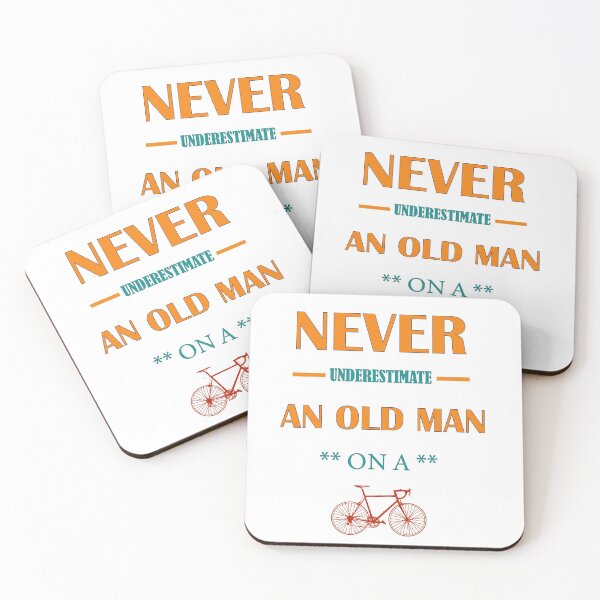 Item preview, Never underestimate an old man on a bicycle designed and sold by Desibeau.