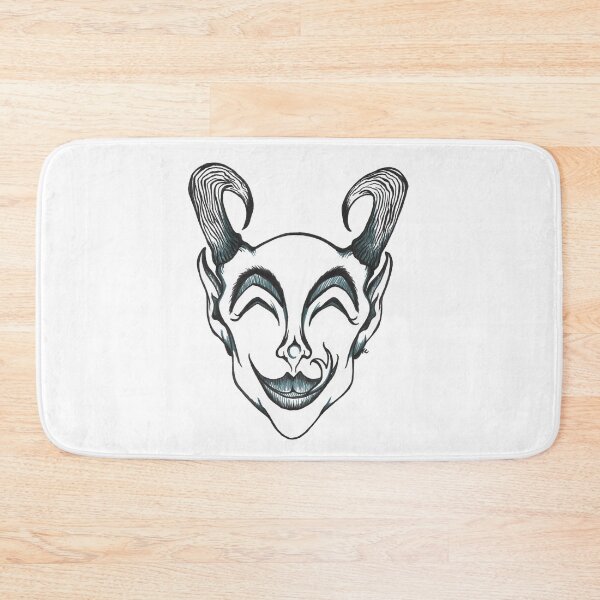 Item preview, Black and White Happy Demon - Krampus designed and sold by The White Bat.