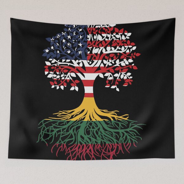 Item preview, Lithuanian Roots American Grown Tree Flag  designed and sold by MotorLykan9k.