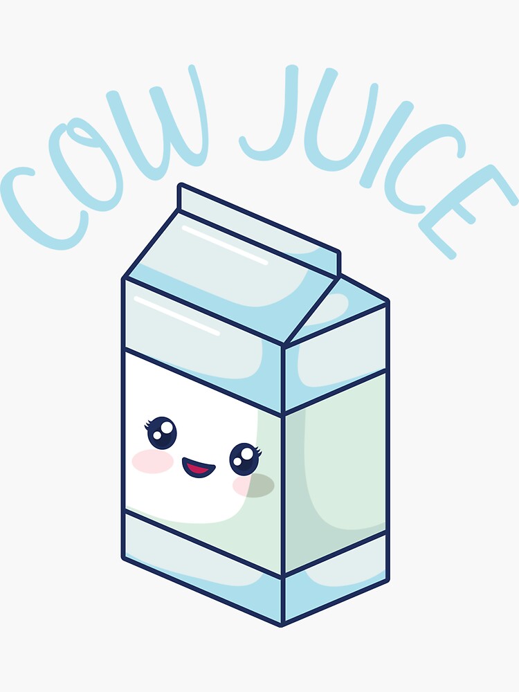 "Cow Juice Kawaii milk" Sticker by KawaiiPark Redbubble