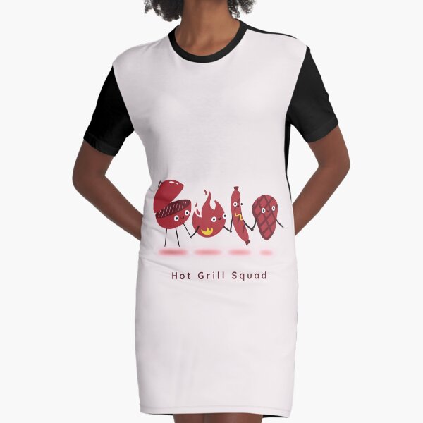 Hot Grill Squad Graphic T-Shirt Dress
