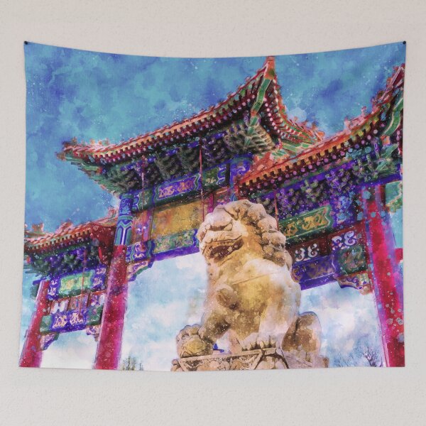 Item preview, Paifang at the Bendigo Golden Dragon Museum Watercolor designed and sold by Steven Jodoin.