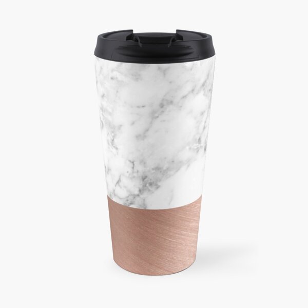 Rose Gold Marble Travel Mug