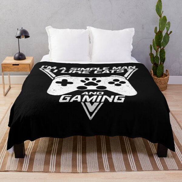 Item preview, I'M A SIMPLE MAN I LIKE CATS AND GAMING, FUNNY GAMER CATS LOVER designed and sold by TheFirstOne.
