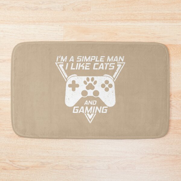 Item preview, I'M A SIMPLE MAN I LIKE CATS AND GAMING, FUNNY GAMER CATS LOVER designed and sold by TheFirstOne.