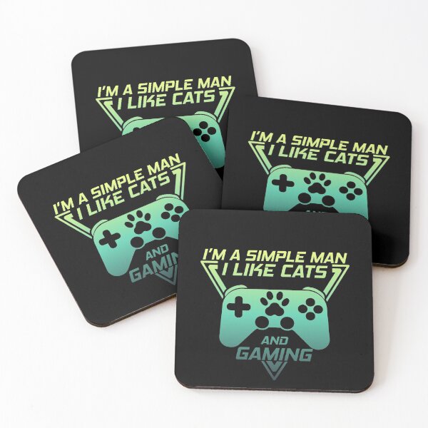 Item preview, I'M A SIMPLE MAN I LIKE CATS AND GAMING, FUNNY GAMER CATS LOVER designed and sold by TheFirstOne.
