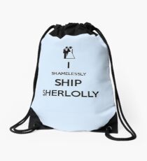 Shamelessly Ship Sherlolly Drawstring Bag