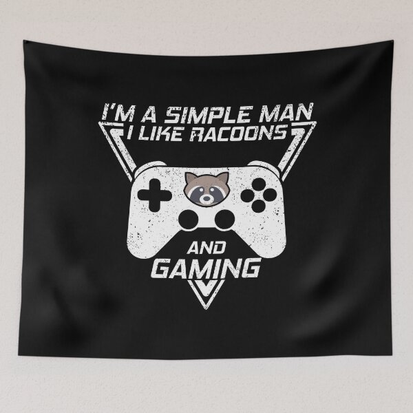 Item preview, I'M A SIMPLE MAN I LIKE RACCOONS AND GAMING, FUNNY GAMER RACCOONS LOVER designed and sold by TheFirstOne.