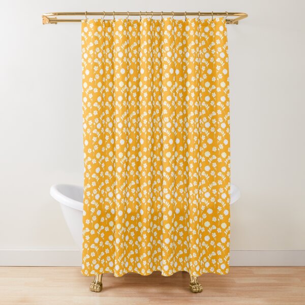 Floral waves in sunshine Shower Curtain