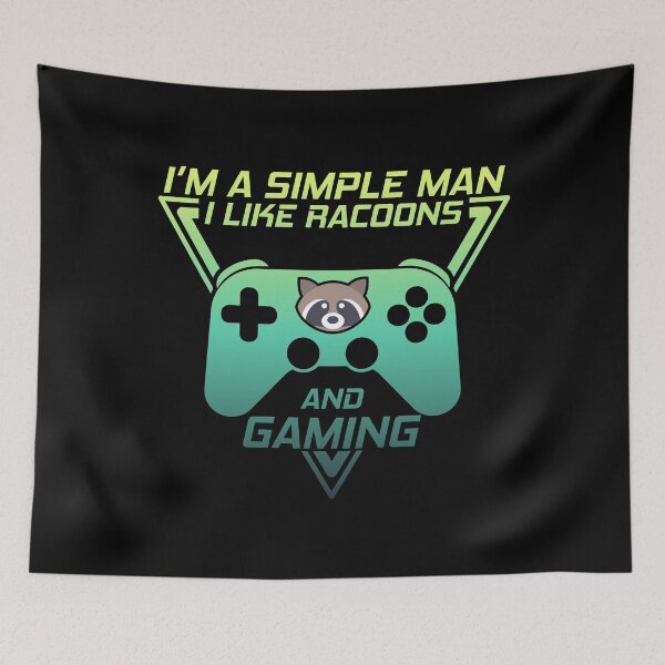 Item preview, I'M A SIMPLE MAN I LIKE RACCOONS AND GAMING, FUNNY GAMER RACCOONS LOVER designed and sold by TheFirstOne.