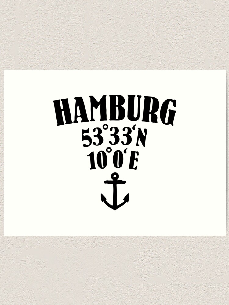 Hamburg Koordinaten Längengrad theshirtshops for Print | Redbubble Breitengrad Sale Art Anker\