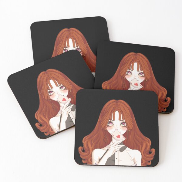 Item preview, beautiful character covering her mouth with card designed and sold by imbells.