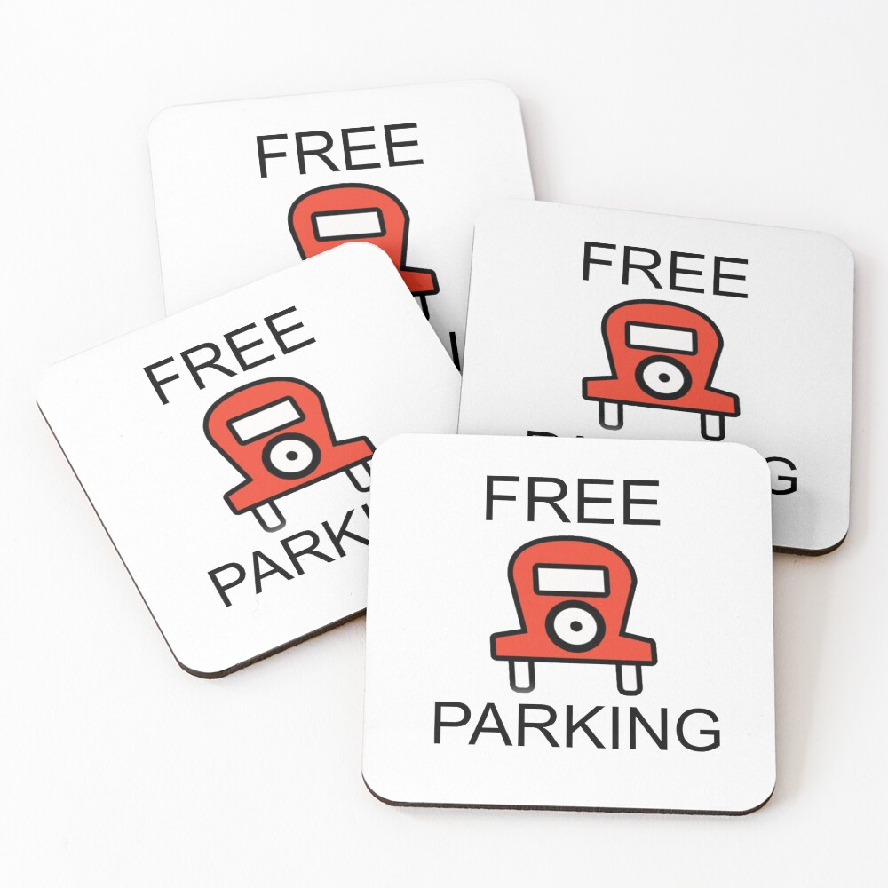 Free Parking Monopoly Coasters (Set of 4)