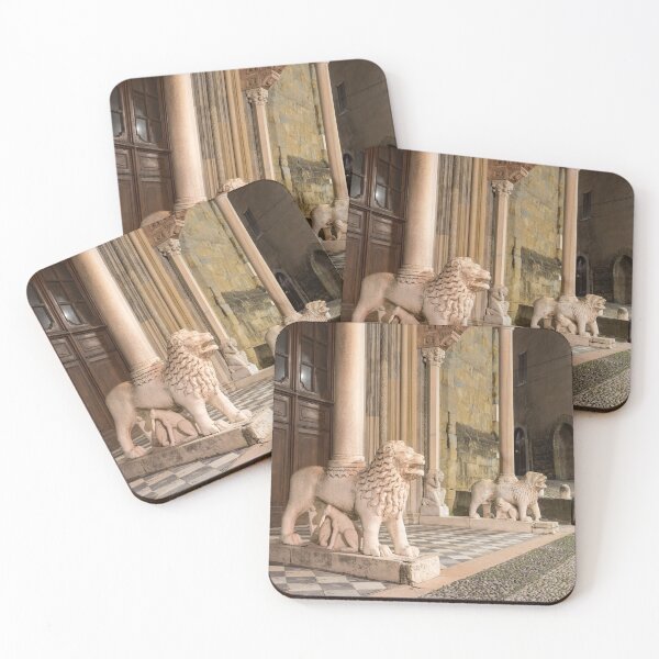 Item preview, Beautiful Bergamo at Night - Leonine Entrance of Santa Maria Maggiore Basilica designed and sold by Georgia Mizuleva.