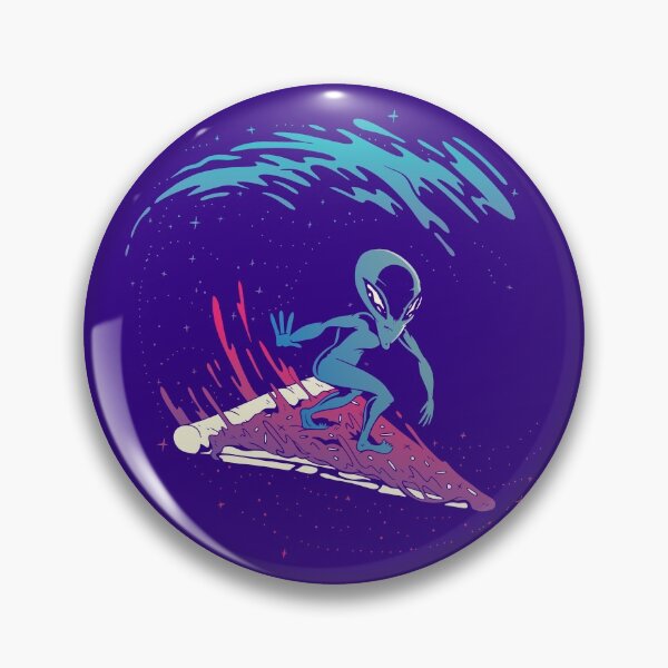 Item preview, Alien surfing on pizza slice in space designed and sold by Piztees.