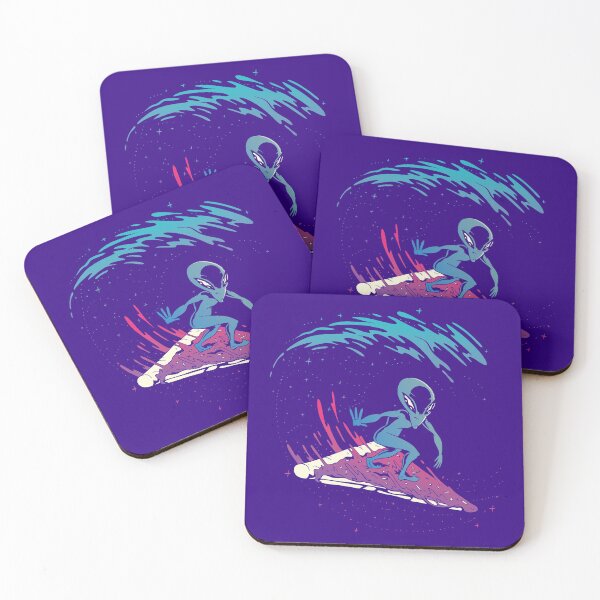 Item preview, Alien surfing on pizza slice in space designed and sold by Piztees.