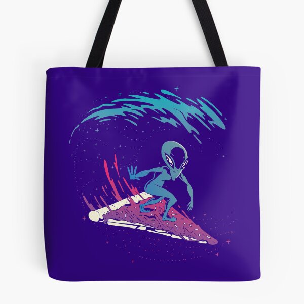 Item preview, Alien surfing on pizza slice in space designed and sold by Piztees.