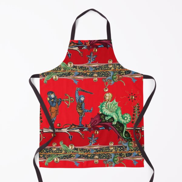 Item preview, WEIRD MEDIEVAL BESTIARY  WAR, KNIGHTS COMBATTING AGAINST HYBRID DRAGON IN RED designed and sold by BulganLumini.