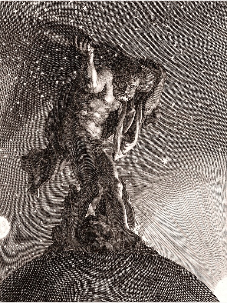 Atlas Supports the Heavens on His Shoulders by Bernard Picart