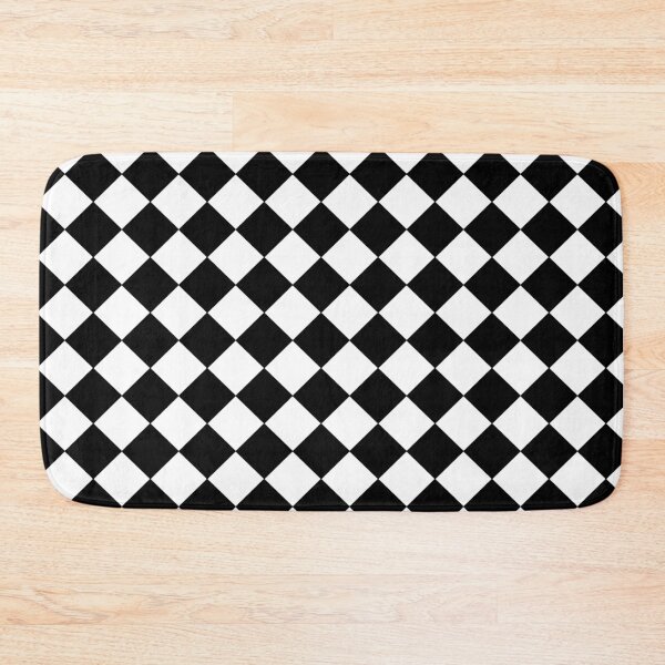 Item preview, Black and white diamond shape ,checkered ,squares pattern.Chessboard  designed and sold by MariaMarinova.