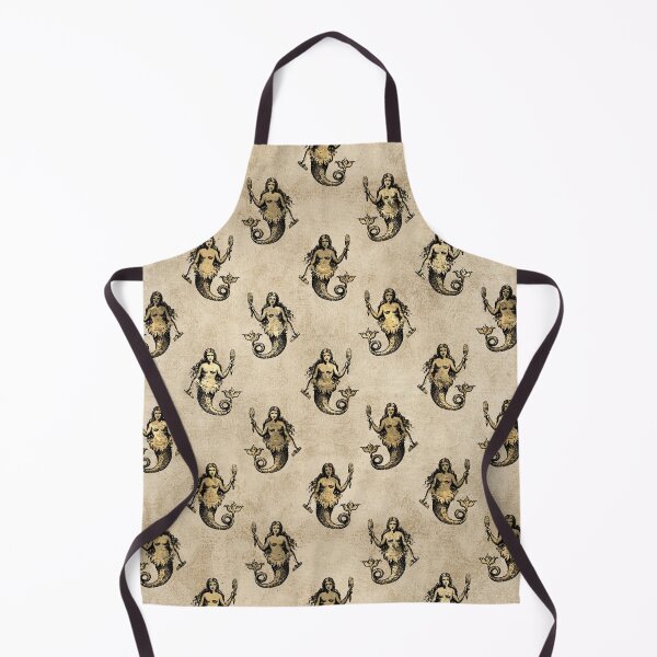 Item preview, Mermaid with mirror and comb on a beige background designed and sold by AnnieHochmann.