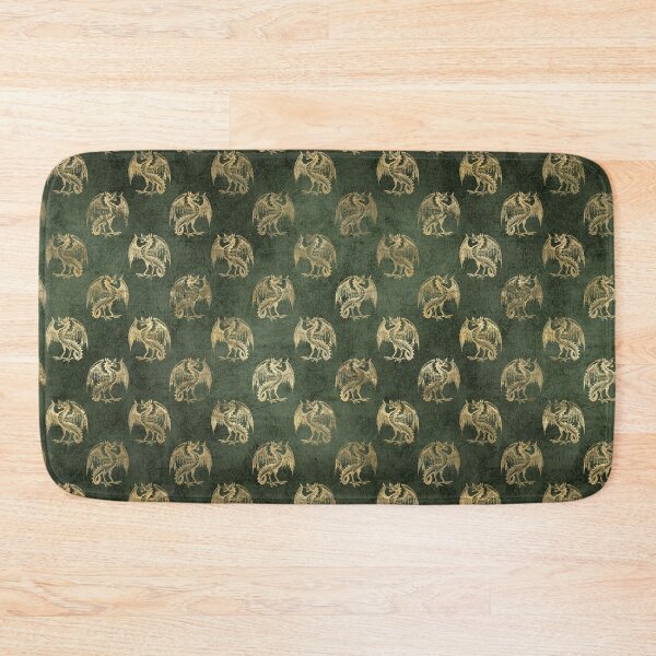 Item preview, Golden dragons on a green background designed and sold by AnnieHochmann.