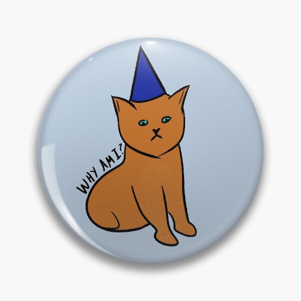 Item preview, Existential crisis cat but with a blue hat designed and sold by JellaDelta.