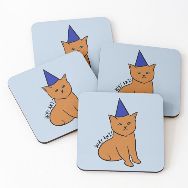 Item preview, Existential crisis cat but with a blue hat designed and sold by JellaDelta.